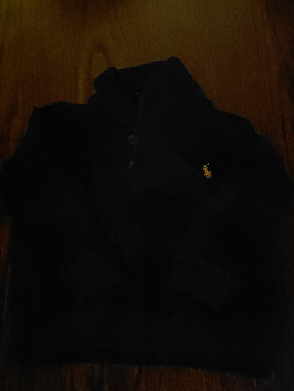 Ralph Lauren Black Sweater with Gold Pony Logo